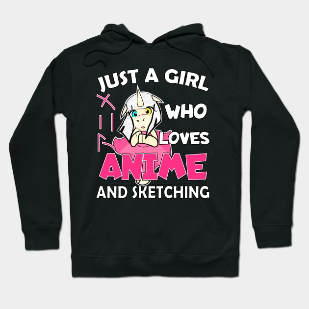 Just a Girl Who Loves anime and sketching Hoodie by Boba Art Store